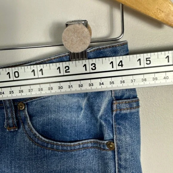 Mother Huffy Flood Jeans Blue Womens Size 27 Crop Flare Stretch Denim USA Made - Picture 10 of 14